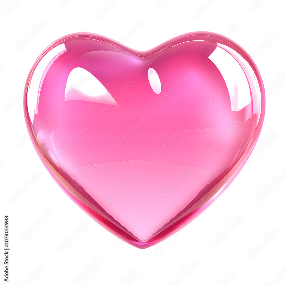 Pink glossy heart isolated on transparent background Pink glossy heart isolated on transparent background