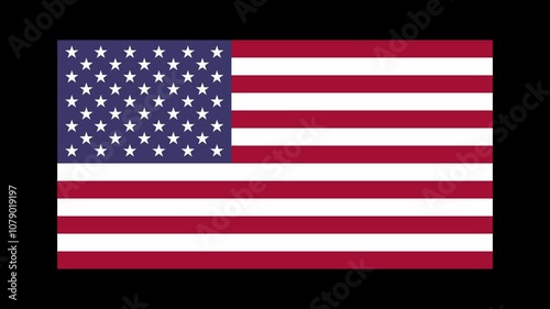 United States Country Flag Shapes and Elements Construction Animation