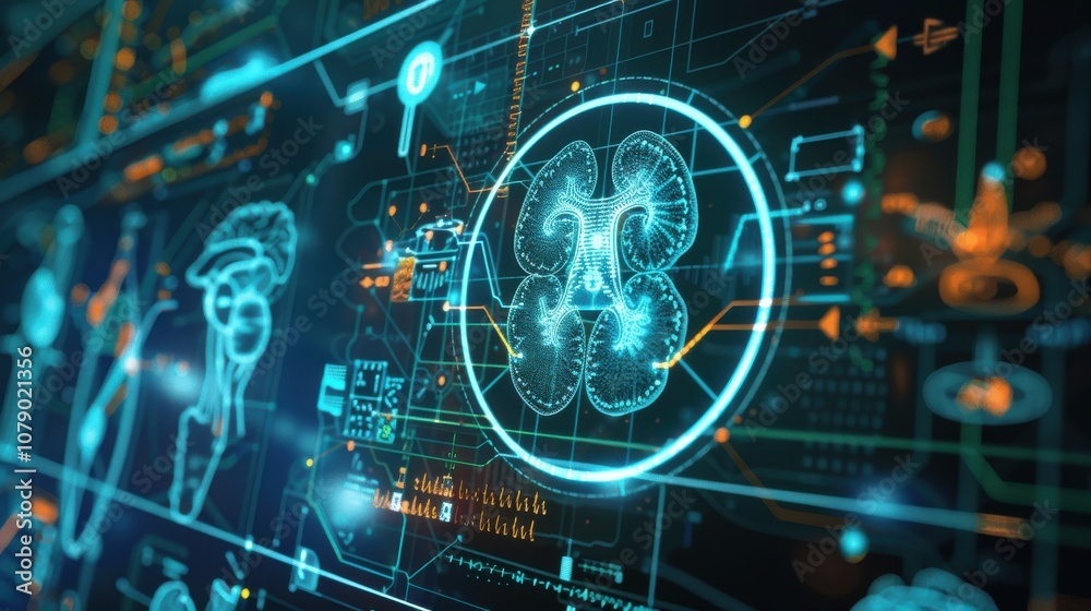 Fototapeta premium kidney testing results on digital interface
