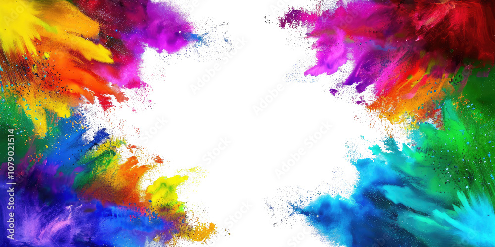 Vibrant, colorful abstract paint explosion with a transparent center. Vibrant, colorful abstract paint explosion with a transparent center.