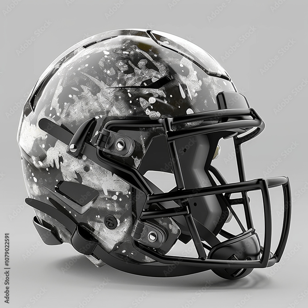 American football helmet with arctic digital camouflage design, showcasing modern and sleek look. Perfect for sports enthusiasts and collectors American football helmet with arctic digital camouflage design, showcasing modern and sleek look. Perfect for sports enthusiasts and collectors