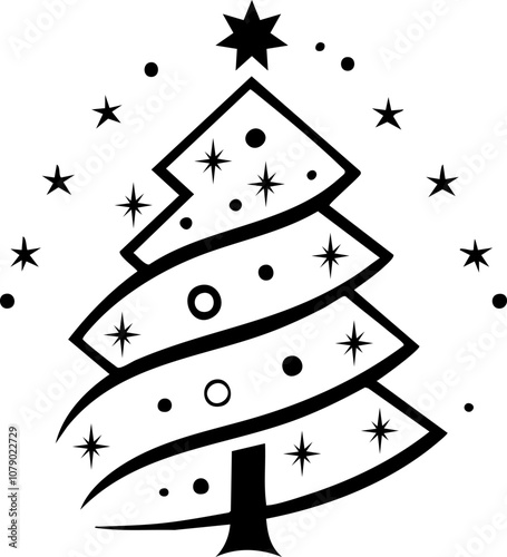 A classic Christmas tree silhouette perfect for holiday decor and festive designs. Its minimalist outline brings timeless Christmas charm to any project.