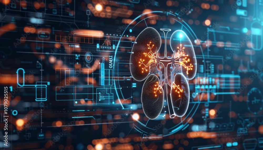 Fototapeta premium kidney testing results on digital interface