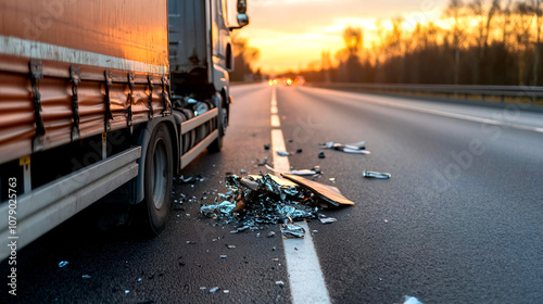 a truck got into an accident on the highway