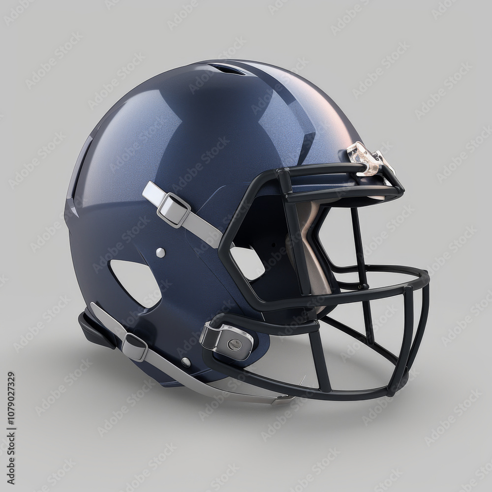 Sleek American football helmet with minimalist design and smooth finish, perfect for showcasing modern sports gear Sleek American football helmet with minimalist design and smooth finish, perfect for showcasing modern sports gear
