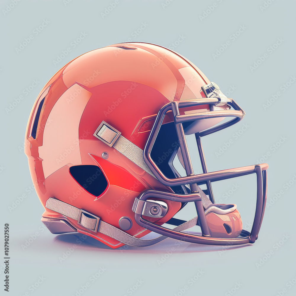 Fototapeta premium modern American football helmet with soft edges and muted colors, showcasing sleek design. Perfect for sports enthusiasts and collectors