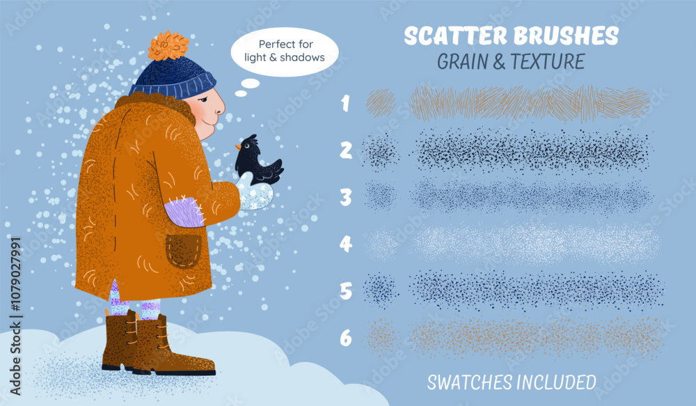 Foto Grain scatter and texture brushes
