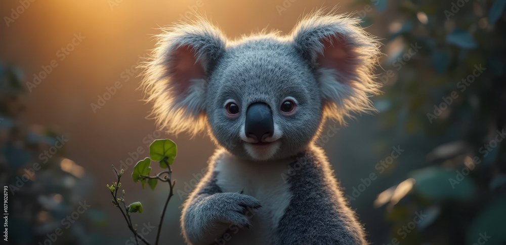 A koala bear sitting on top of a tree branch A koala bear sitting on top of a tree branch