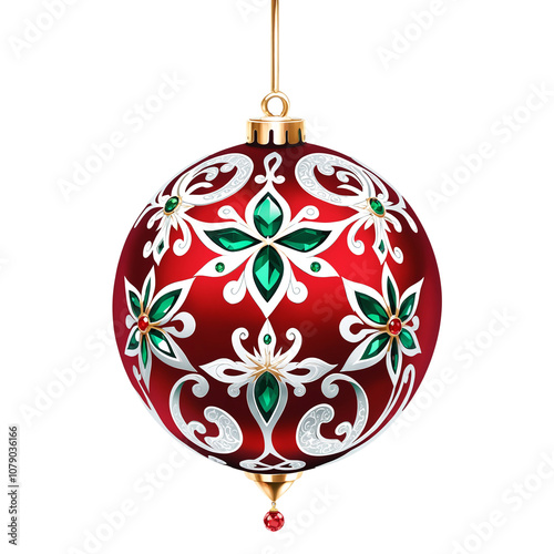 Red Christmas Ball on a transparent background