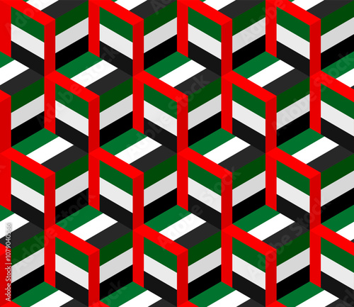 united arab emirates flag box pattern. vector illustration