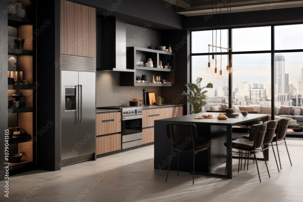 Modern composition of a kitchen space Modern composition of a kitchen space