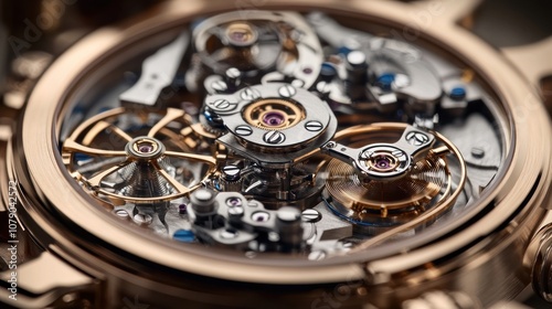 Close Up of a Mechanical Watch Movement