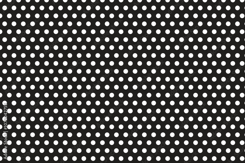 White dot polka pattern on black background . Dot polka background . Vector illustration White dot polka pattern on black background . Dot polka background . Vector illustration