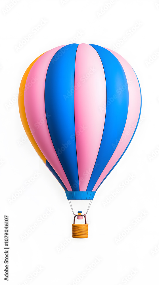 Fototapeta premium 3d cartoon Air balloon isolated on white