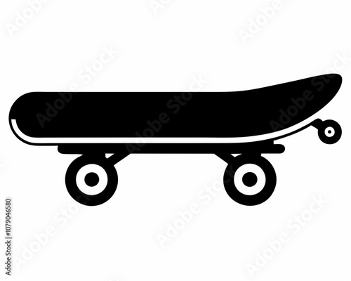 Skateboard icon silhouette vector, skateboard sport illustration, vector skateboard silhouette isolated on white bacground, longboard, extreme sports,three-dimensional board, skater icon sport.