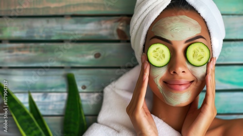 Woman enjoying a pampering skincare spa treatment 