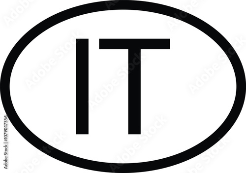 Italy code icon isolated on white background . Italy abbreviation symbol . Italy domain name . Vector