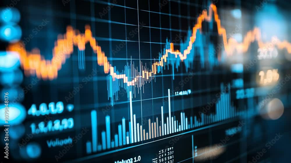 A digital financial chart displaying market trends and data analysis. A digital financial chart displaying market trends and data analysis.
