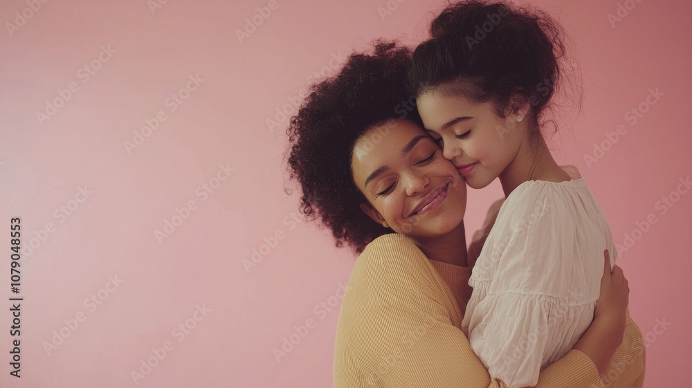 Women Hugging Each Other with Warm Smiles Women Hugging Each Other with Warm Smiles