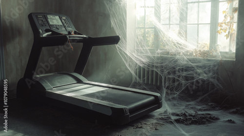 treadmill in a dusty room