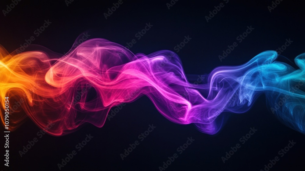 Abstract Swirling Smoke in Vibrant Hues