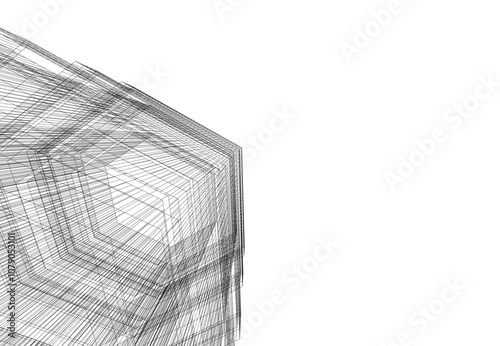 abstract architecture building vector drawing