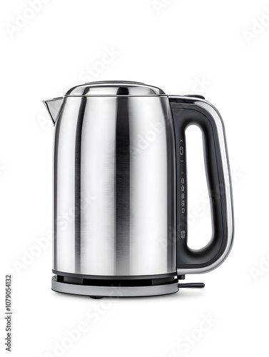 Stainless electric kettle isolated on white background