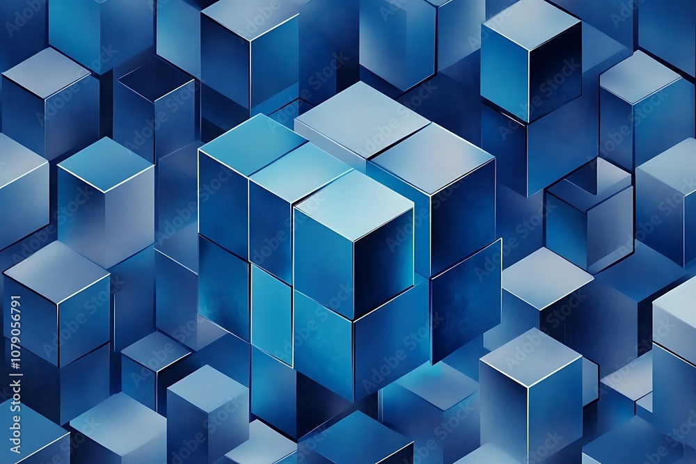 Close up view of vibrant blue and purple cubes filling the frame against a dark background
Close up view of vibrant blue and purple cubes filling the frame against a dark background