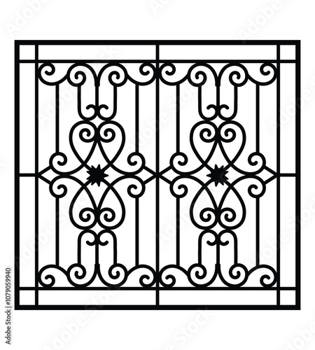 Home grill design silhouette vector template