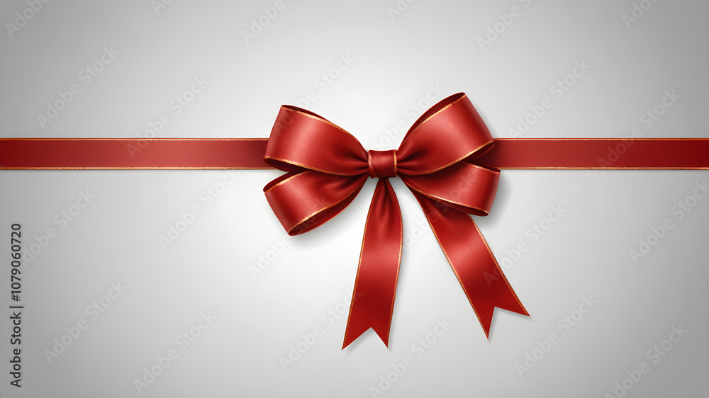 Red bow isolated on white background. AI generated image, ai Red bow isolated on white background. AI generated image, ai