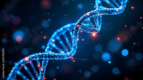  3d render of dna structure, abstract background 