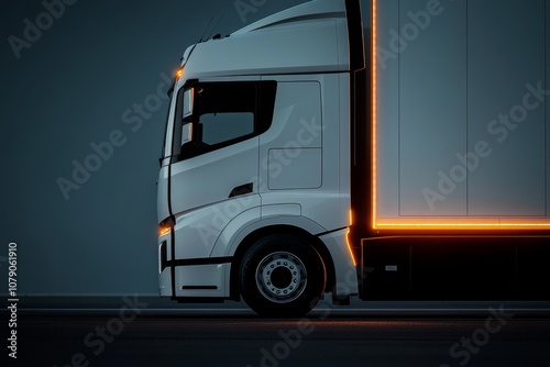 Sleek White Truck at Dusk