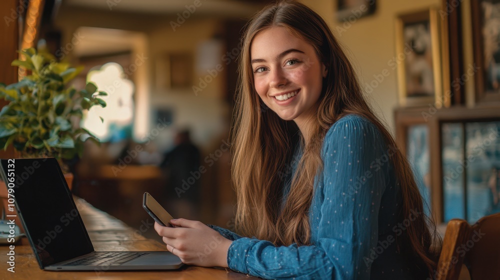 The Young Woman with Technology The Young Woman with Technology