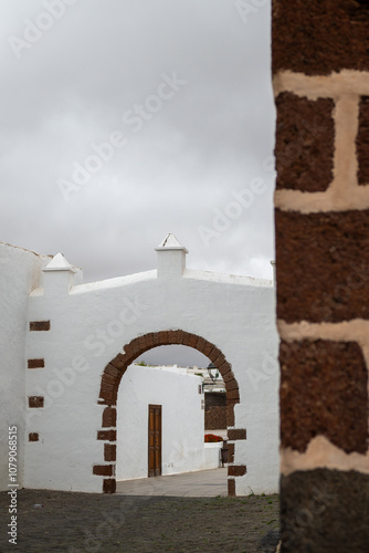 Main door of the Parish of Our Lady of Guadalupe of Teguise in Lazarote in the Canary Islands, Spain. photo