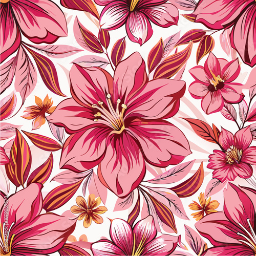 Abstract color poster floral seamless decorative pattern art vector 