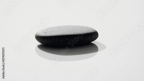 round stone on white