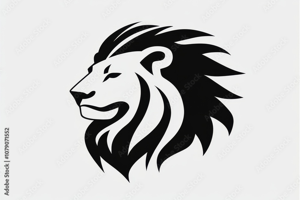 Black and White Lion Profile Black and White Lion Profile