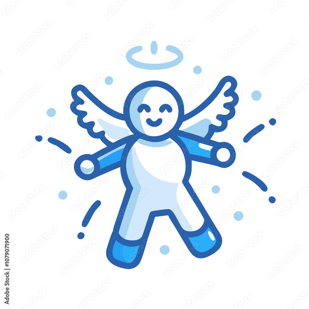 Icon of a snow angel, symbolizing fun winter activities in the snow. Icon of a snow angel, symbolizing fun winter activities in the snow.