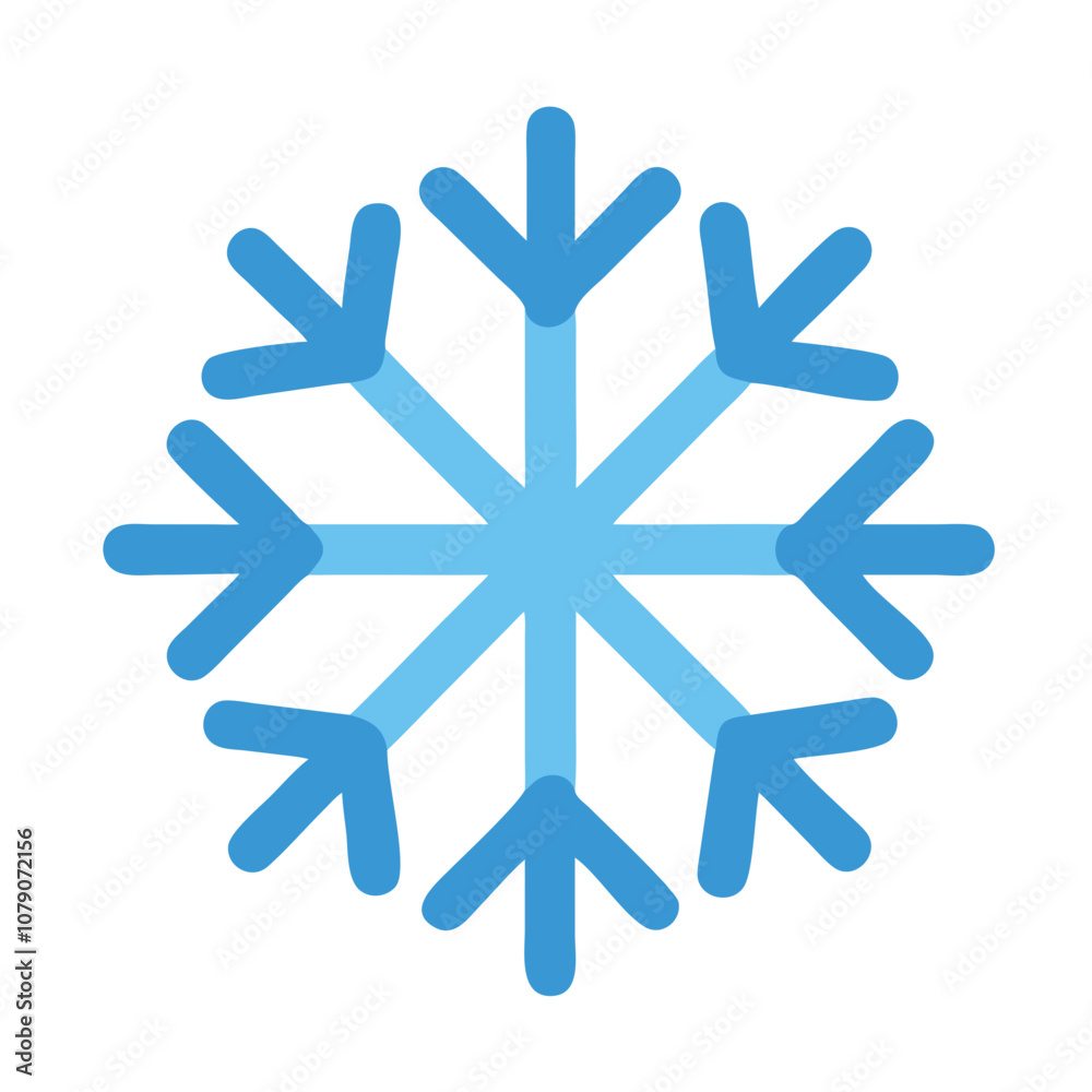 Icon of a snowflake with intricate details, ideal for winter themes. Icon of a snowflake with intricate details, ideal for winter themes.