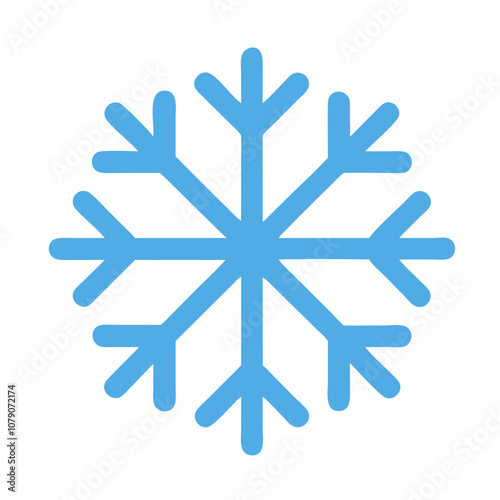 Light blue snowflake icon, symbolizing winter and the beauty of snow.