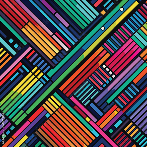 Abstract color poster seamless decorative pattern art vector 