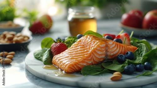 The Salmon on Spinach Plate photo