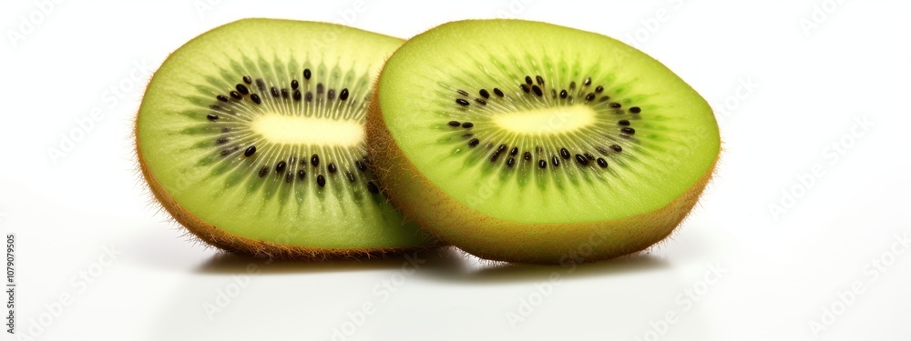 Fototapeta premium beautiful and ripe kiwi on a white background.