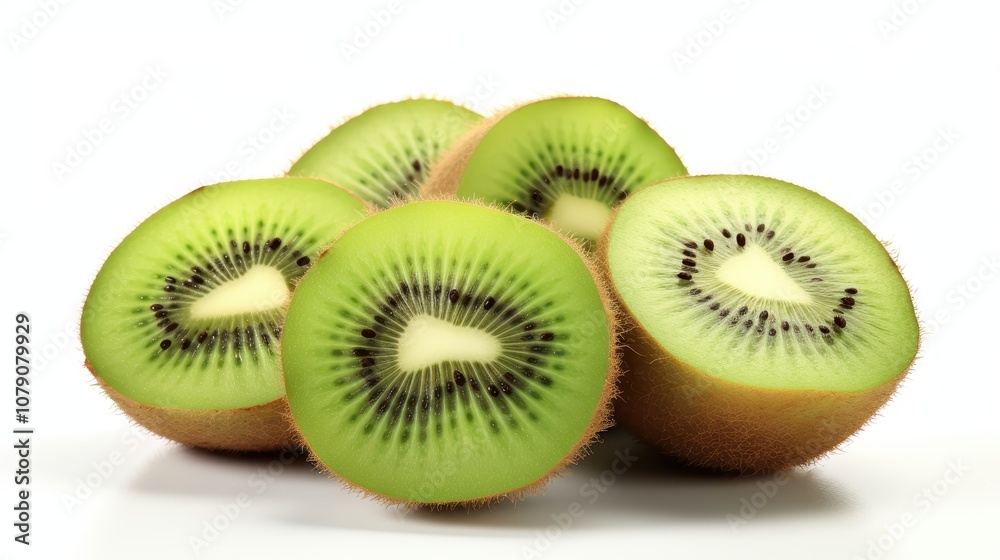 beautiful and ripe kiwi on a white background. beautiful and ripe kiwi on a white background.