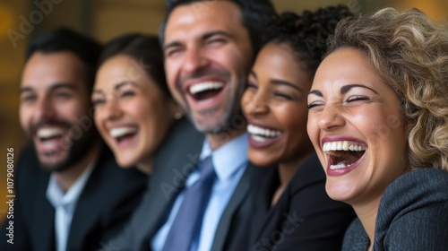 Group of Business Professionals Laughing Together