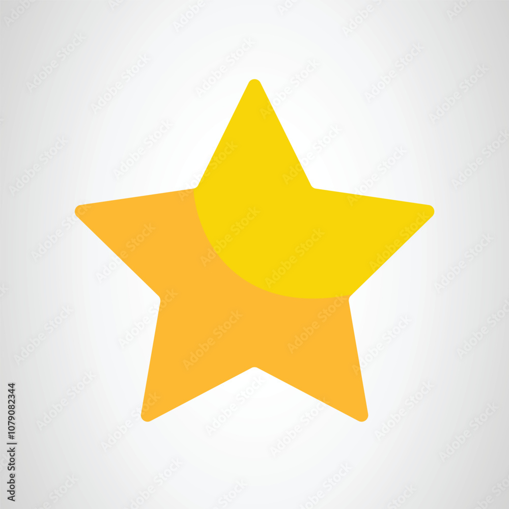 Yellow Trendy Star Icon On White Background Isolated Vector Illustration Yellow Trendy Star Icon On White Background Isolated Vector Illustration