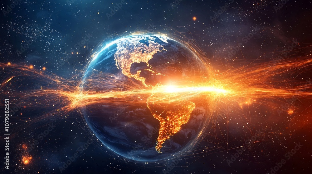 Obraz premium Dynamic and Interconnected Forces Shaping Planet Earth s Climate and Ecosystems