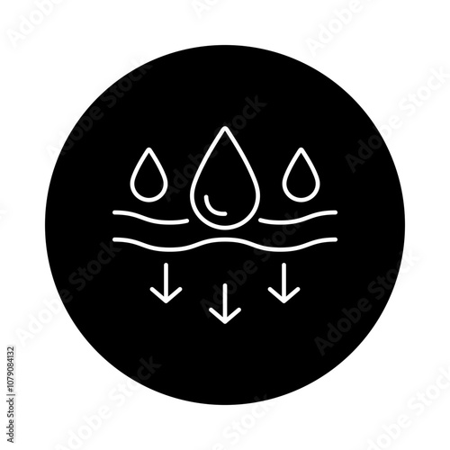 Photos Moisturizing Icon – Water Droplets Absorbing, Representing Hydration, Skin Care,
