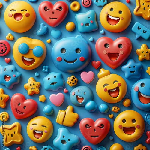 Cheerful emojis for digital use