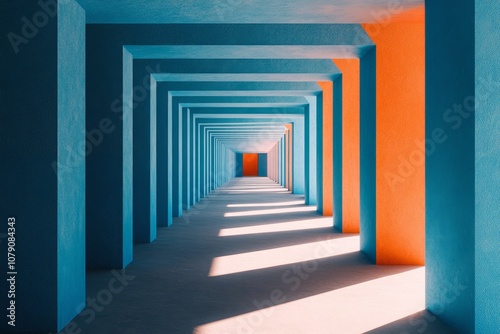 Abstract Colorful Architectural Corridor